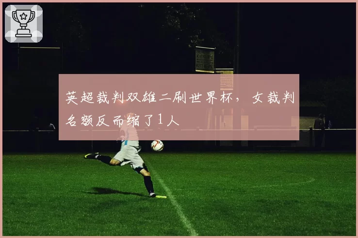 英超裁判双雄二刷世界杯,女裁判名额反而缩了1人